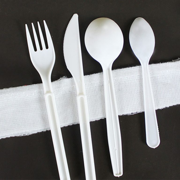 Cutlery Individually Wrapped White Plastic Cutlery Knife, Spoon, Fork Pack with Napkin and Salt and Pepper Packets - Extra Strong & Extra Resistant