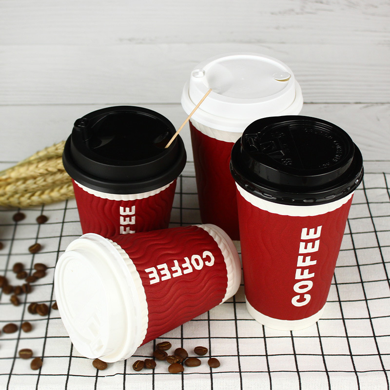 Disposable Hot Beverage Paper Coffee Cups with Lids